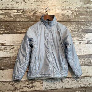 The North Face Baby Blue Insulated Zip Up Womens Outdoor Wear Puffer Jacket
